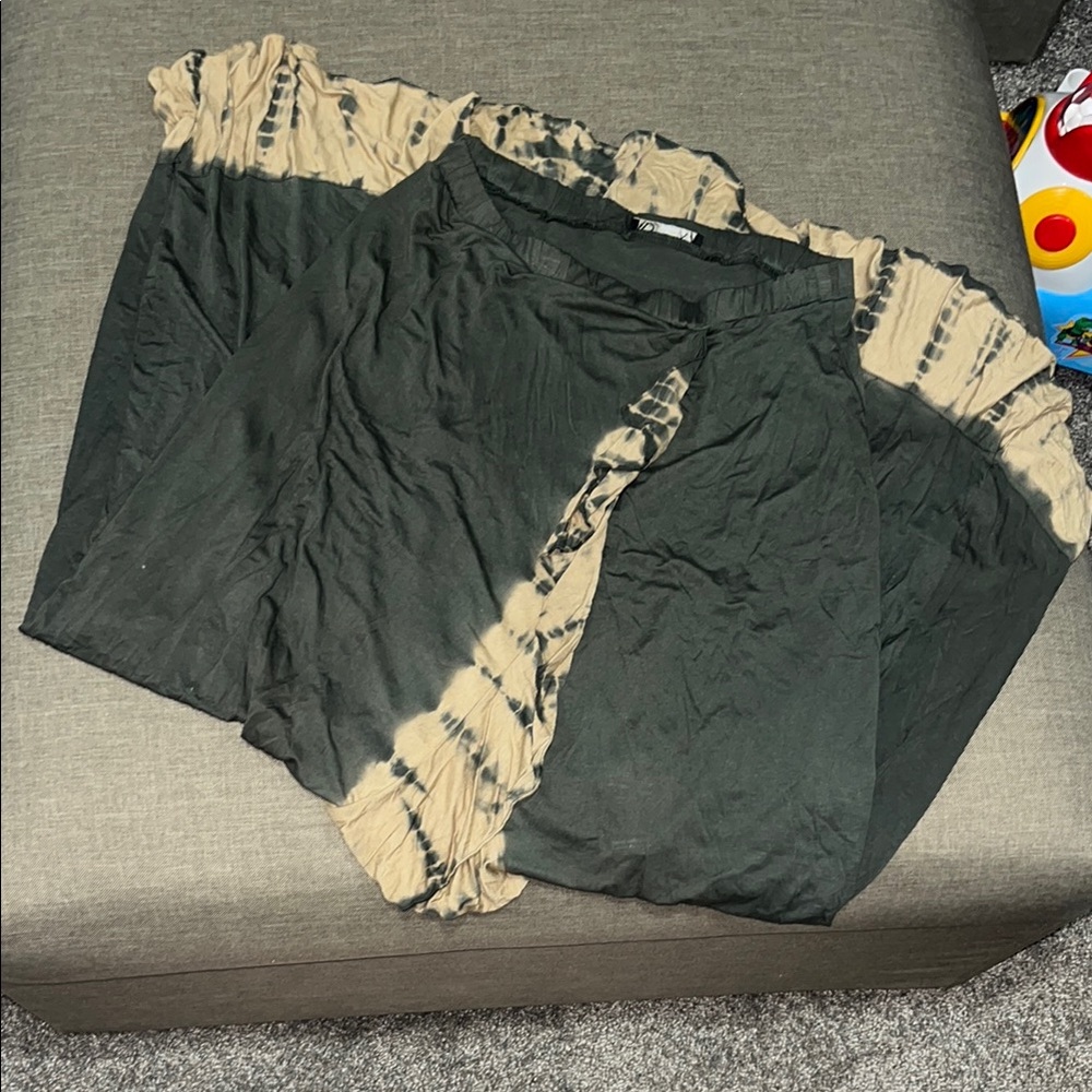 Dark green and Tan Tie-Dye Skirt